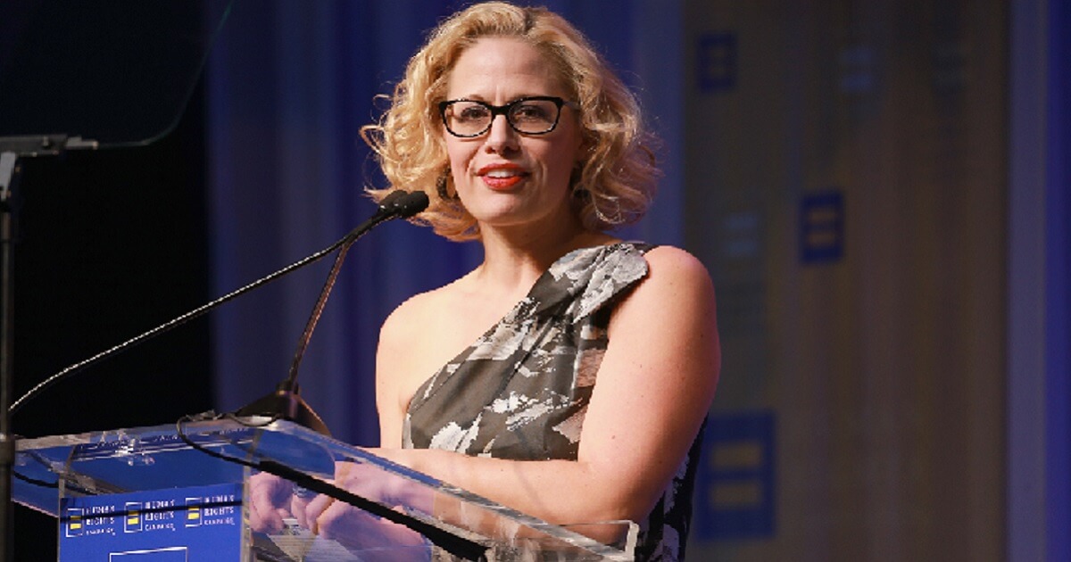 U.S. Rep. Kyrsten Sinema, the Democratic candidate for U.S. Senate in Arizona, is pictured speaking at an event in March.