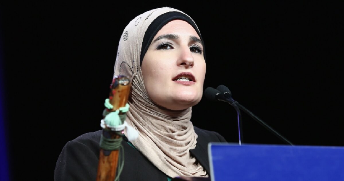 American Muslim activist Linda Sarsour is pictured in a file photo from a May 2017 event in New York City.