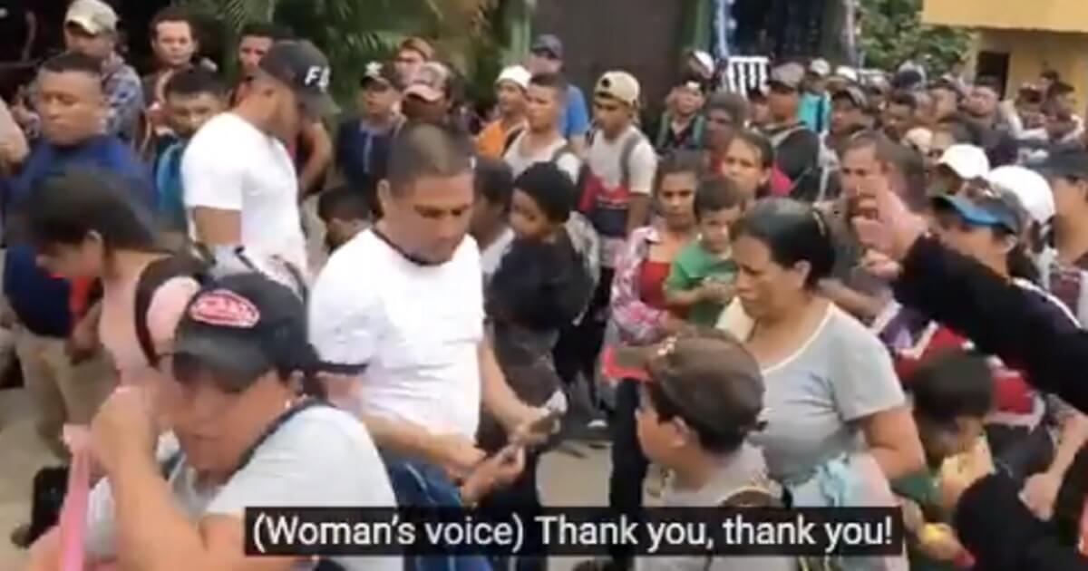 U.S. Rep. Matt Gaetz, a Florida Republican, posted a video Wednesday that Gaetz suspects shows women possibly being paid to join a caravan of migrants headed north from Central America to try to reach the United States border after crossing Mexico.