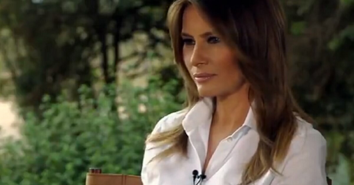 First lady Melania Trump being interviewed by "World News Tonight."