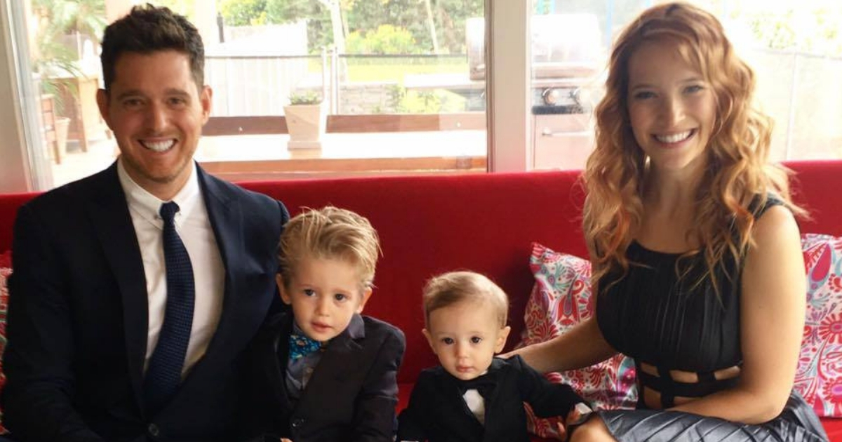 Michael Buble and his wife and sons.
