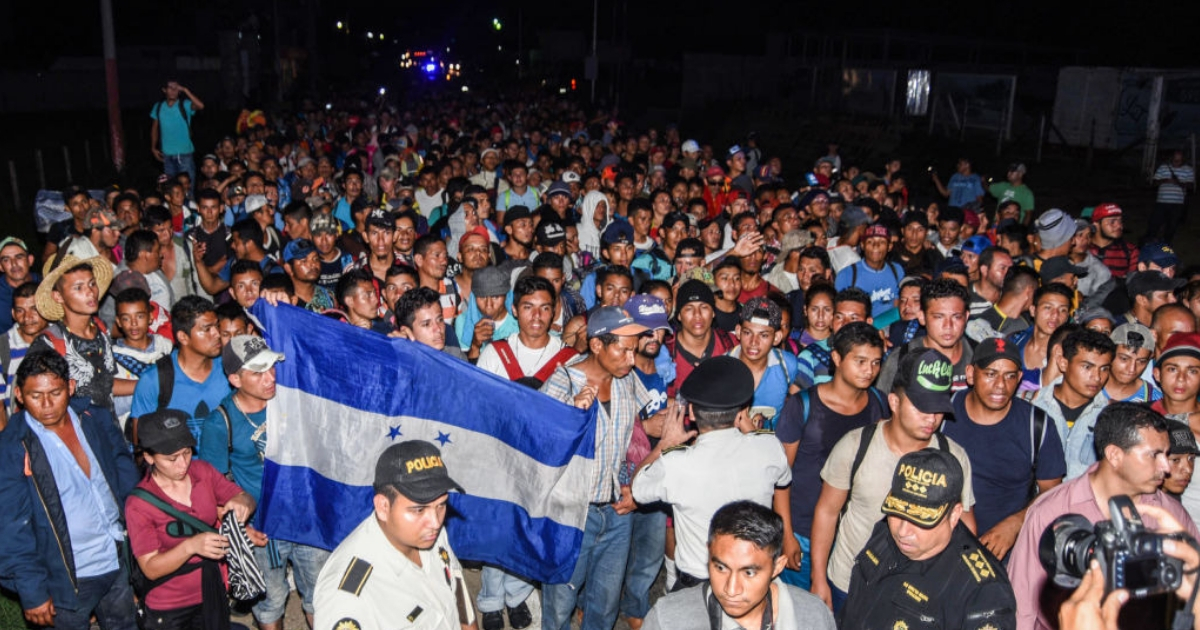Honduran migrants taking part in a new caravan heading to the U.S.