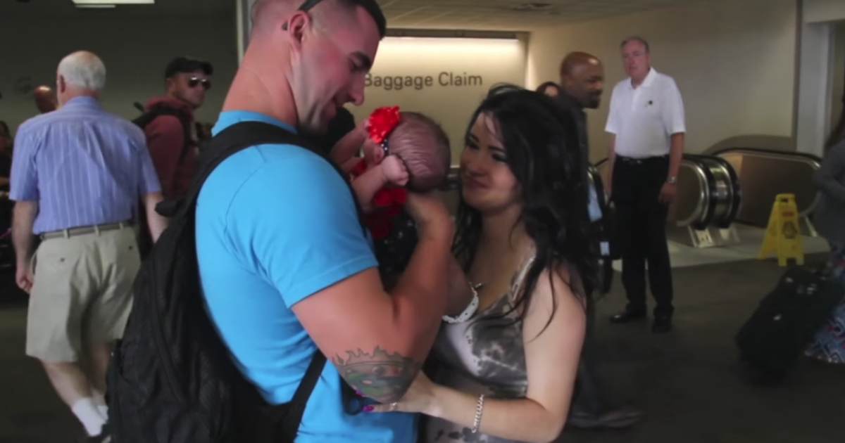 Military Dad Meets Baby