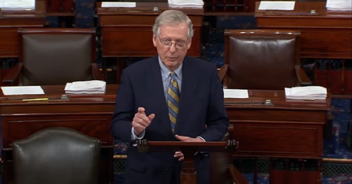 Mitch McConnell speaking on the floor of the Senate.
