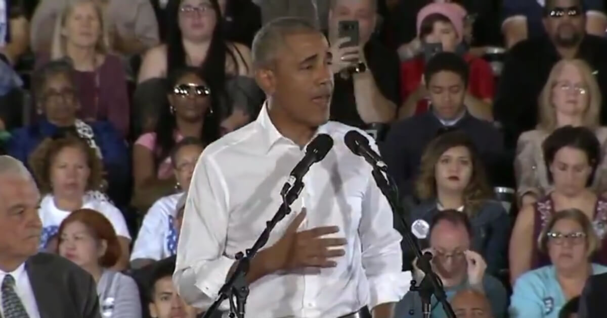Former president Barack Obama gives a speech to Nevada Democrats