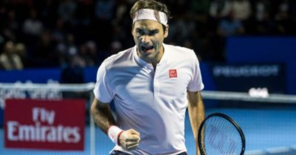 Switzerland's Roger Federer reacts during his final match against Romania's Marius Copil at the Swiss Indoors tennis tournament Sunday.
