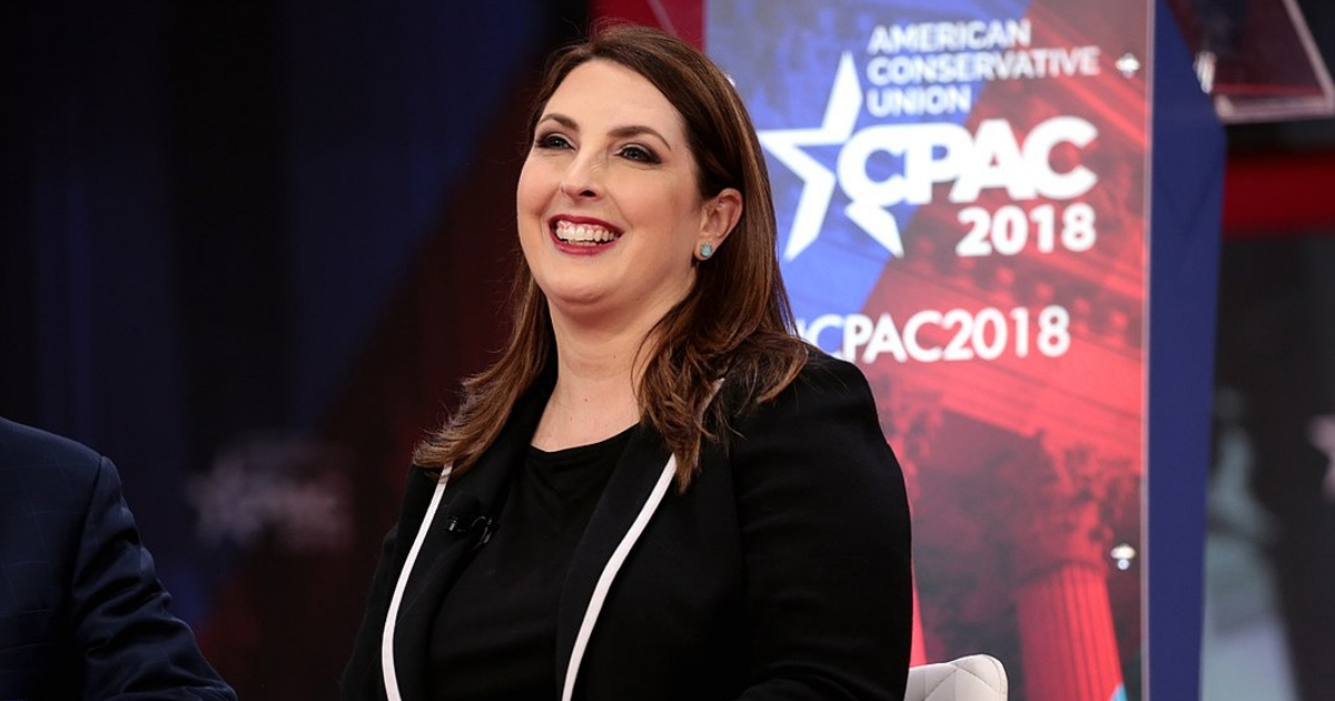 RNC Chairwoman Ronna McDaniel speaking at the 2018 Conservative Political Action Conference.