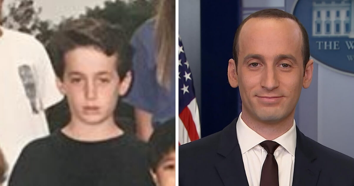 Senior White House political adviser Stephen Miller pictured in his third-grade class photo.