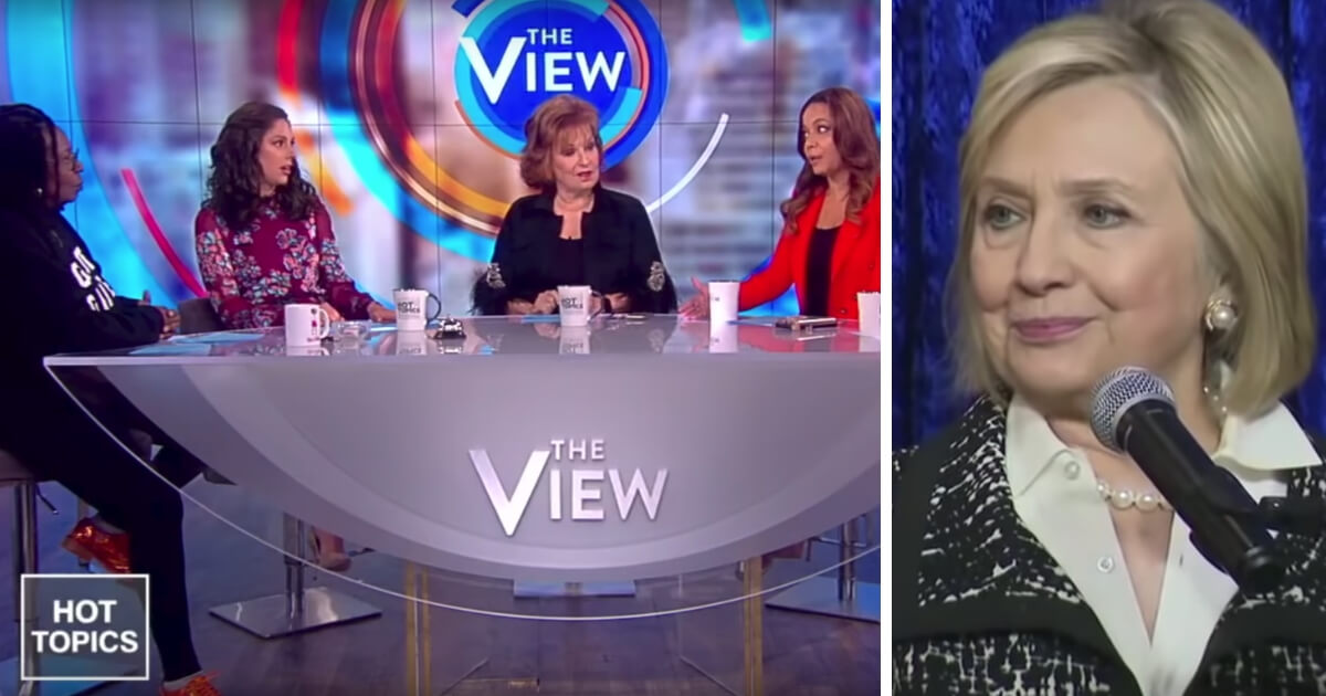 Some of the cast of ABC's "The View" suggested President Donald Trump was to blame for the suspicious packages sent to CNN and Democratic politicians, including Hillary Clinton, right.
