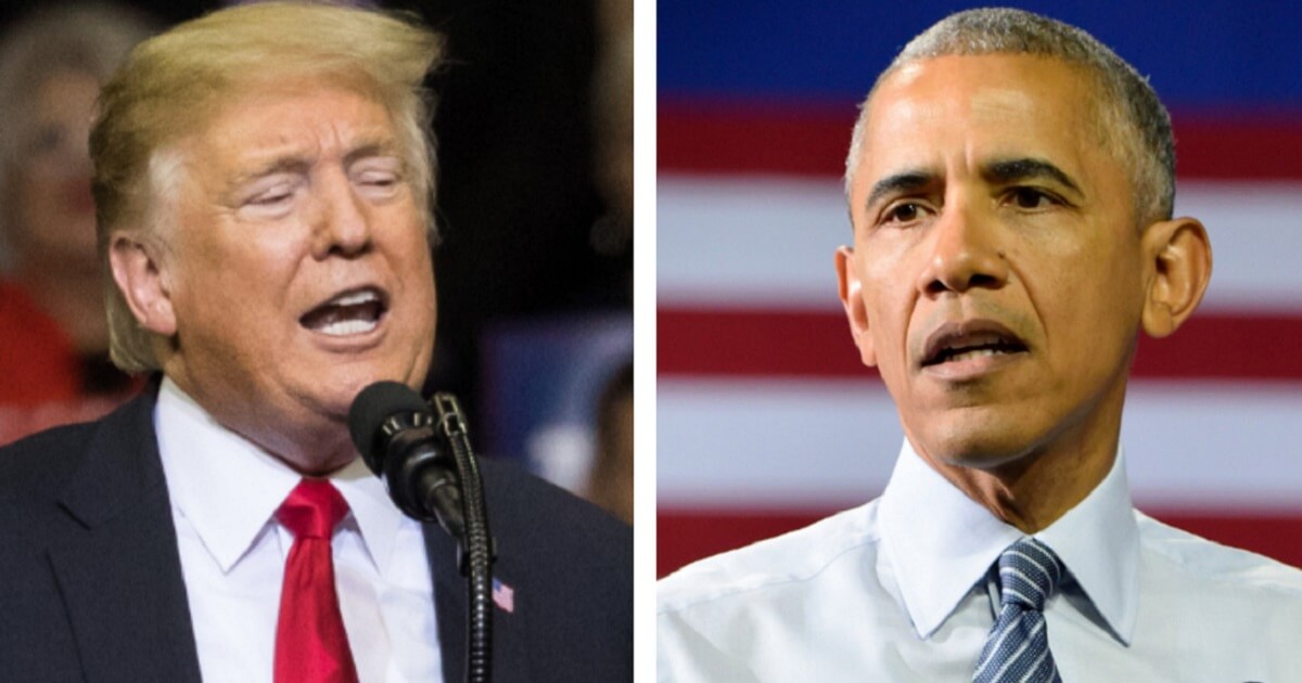 President Donald Trump, left; and former President Barack Obama, right.