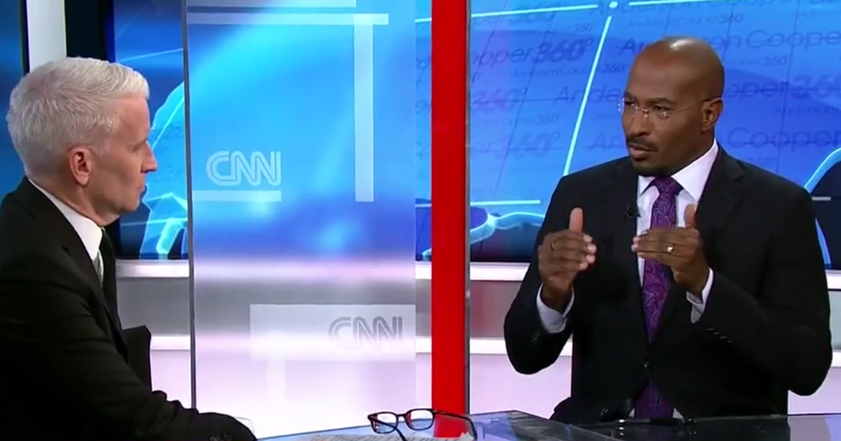Van Jones, right, appears on CNN's "Anderson Cooper 360" to talk about the migrant caravan headed toward the United States.