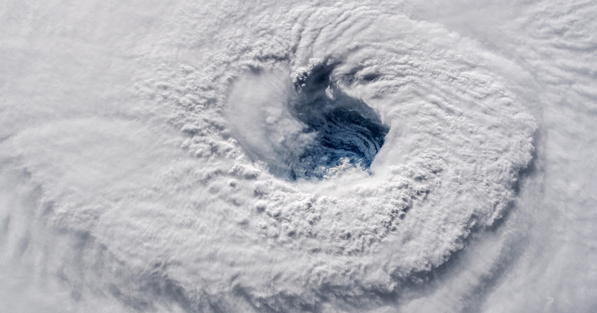 Hurricane Florence eye as viewed from the International Space Station.