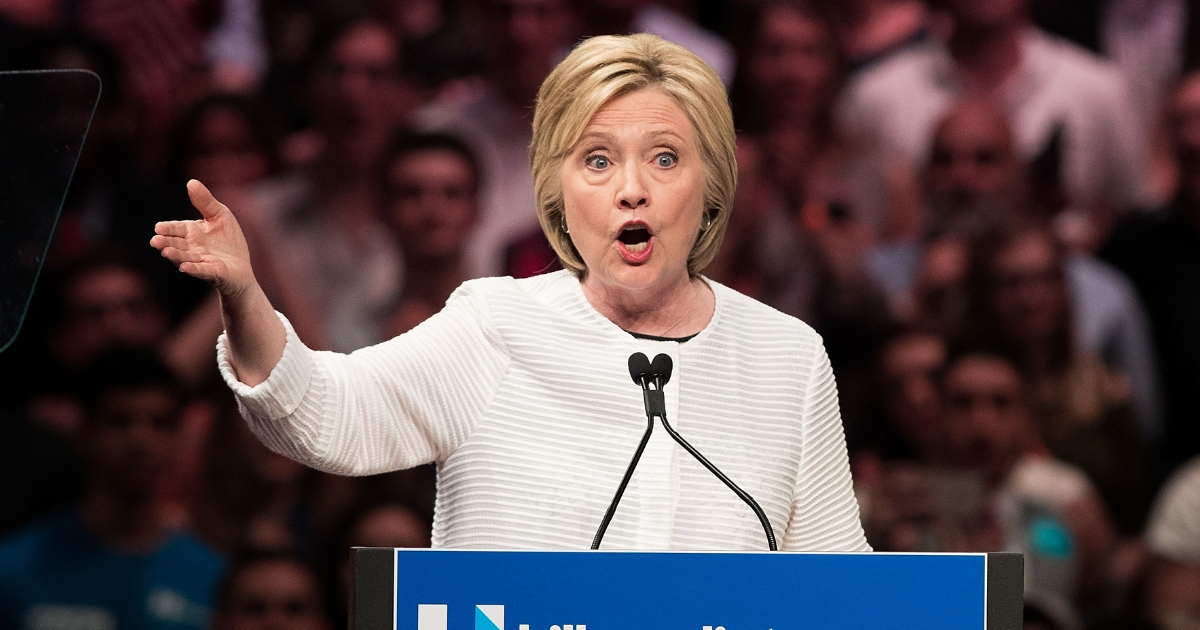 Hillary Clinton at 2016 primary rally.