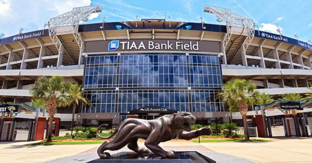 Outside TIAA Bank Field in Jacksonville, Florida