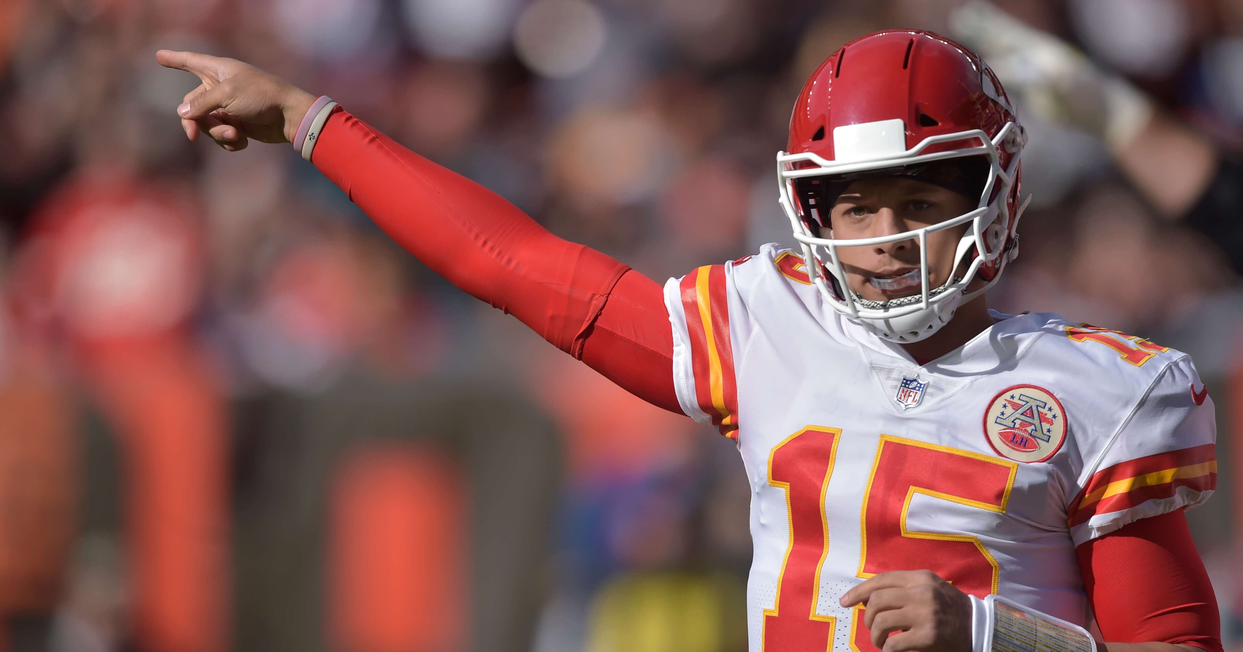 Kansas City Chiefs quarterback Patrick Mahomes in action Sunday against the Cleveland Browns.
