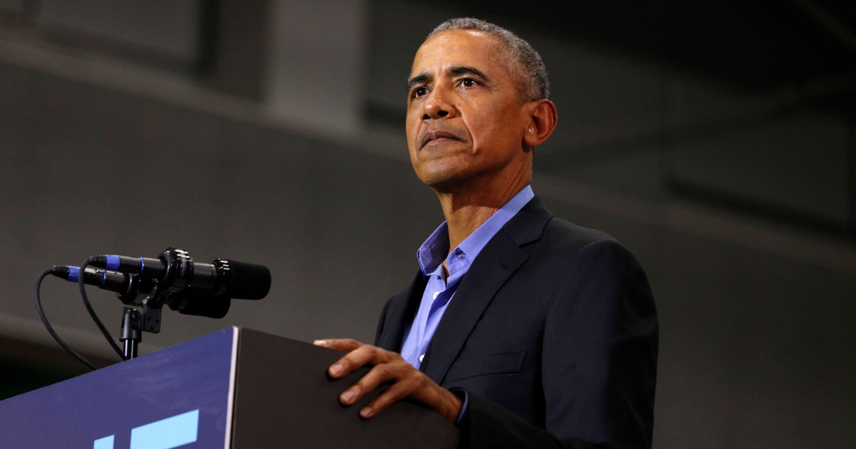 Former President Barack Obama speaks at a rally to support Michigan democratic candidates at Detroit Cass Tech High School on Oct. 26, 2018.