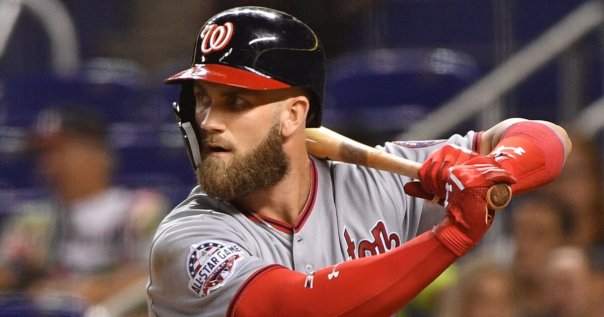Nationals slugger Bryce Harper bats against the Marlins on Sept. 18 in Miami.
