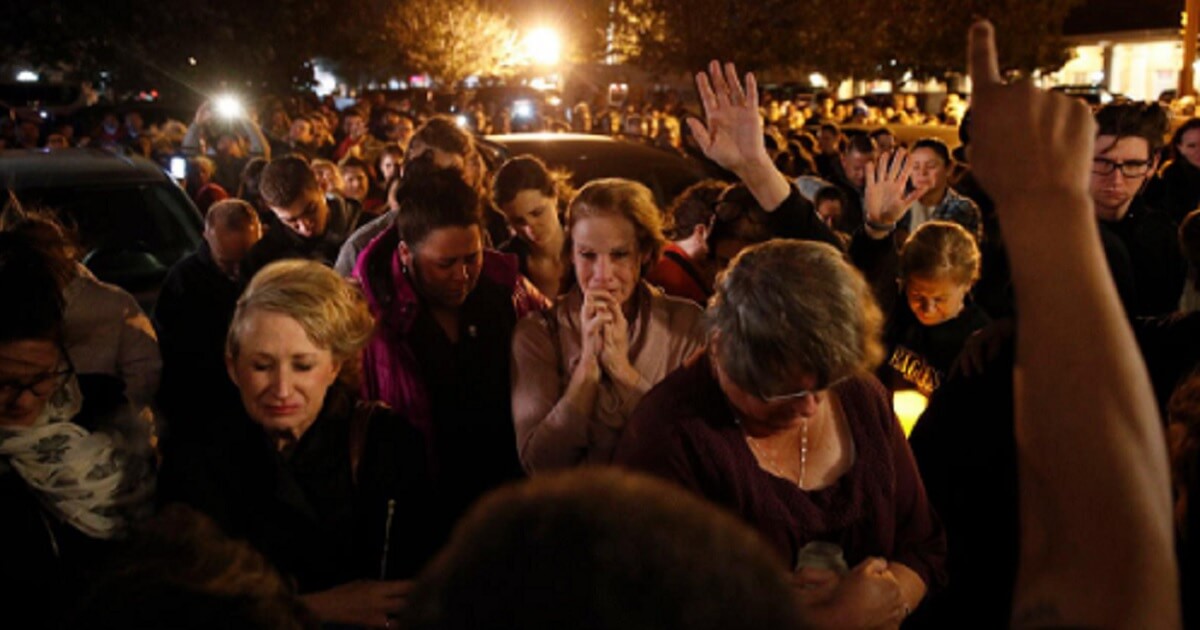 The scene outside Wednesday's mass shooting at a California bar and restaurant.