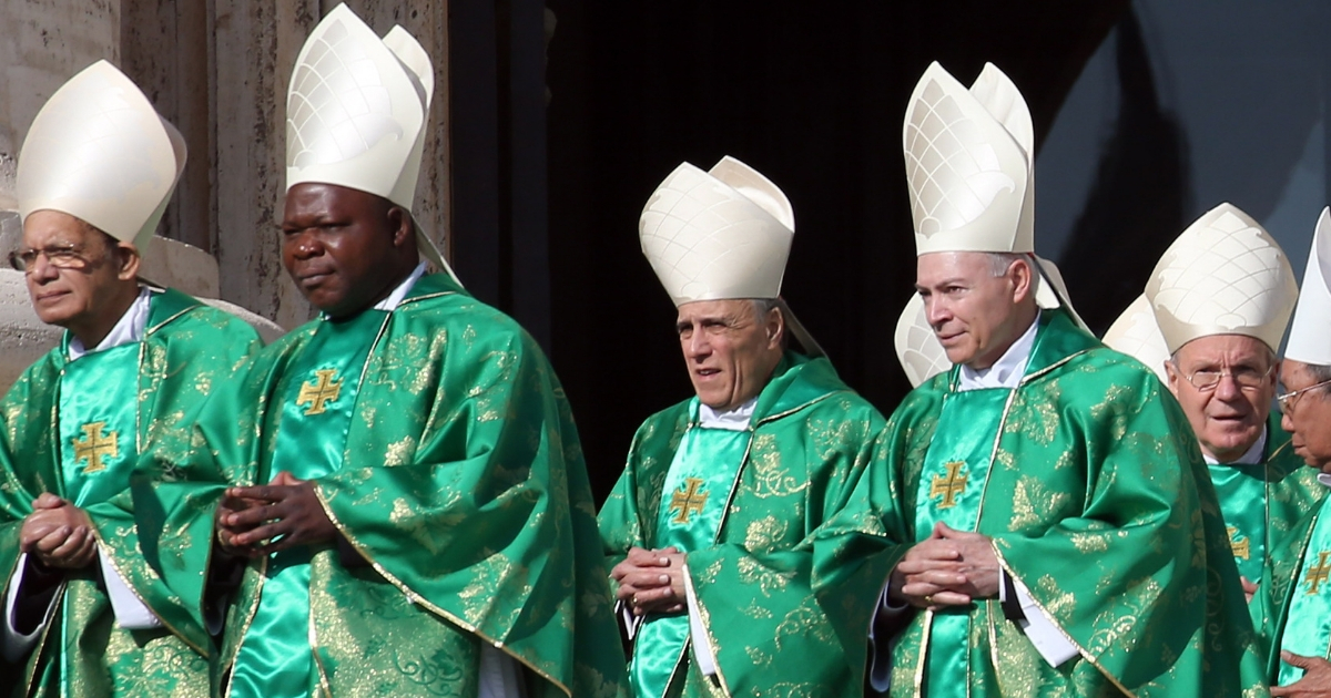 Archbishop of Galveston-Houston cardinal Daniel DiNardo (Center) attends the opening Mass for the Synod of Bishops on 'Young People' celebrated by Pope Francis in St. Peter's Square on Oct. 3, 2018, in Vatican City, Vatican.