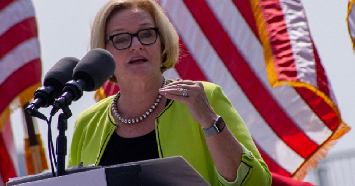 Sen. Claire McCaskill speaking at an event in July.