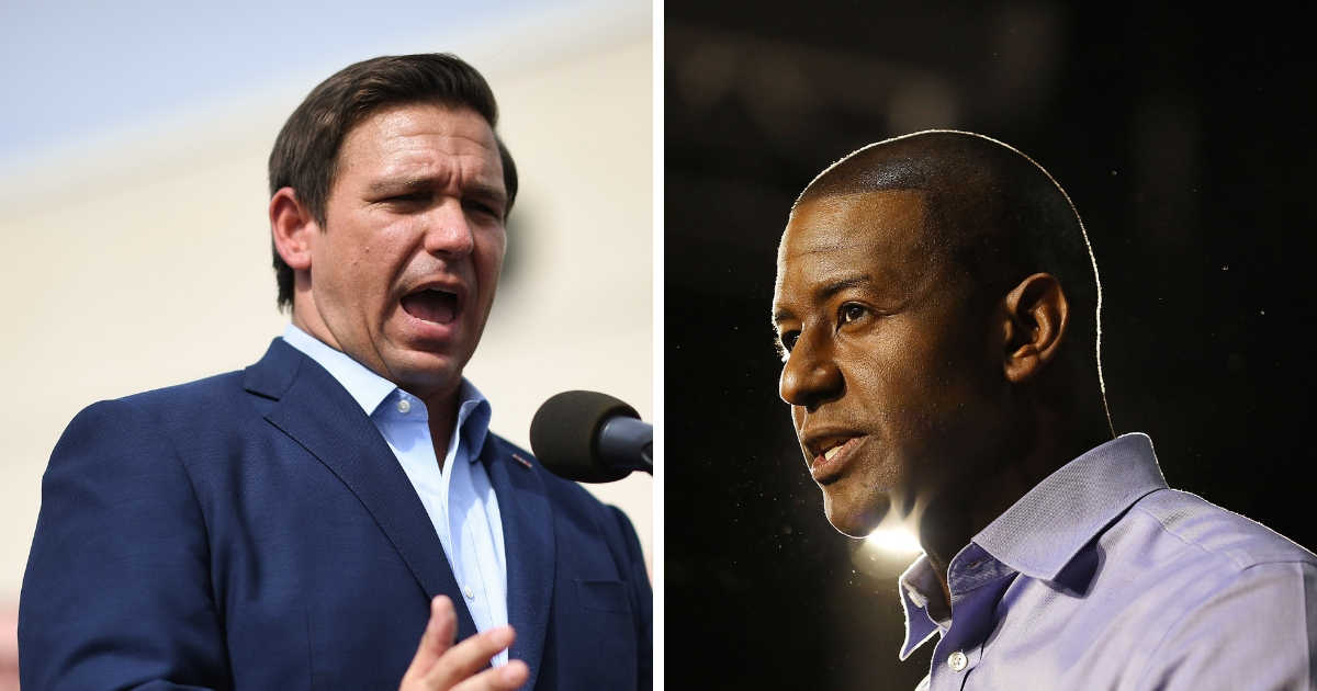 Republican Ron DeSantis and Democrat Andrew Gillum