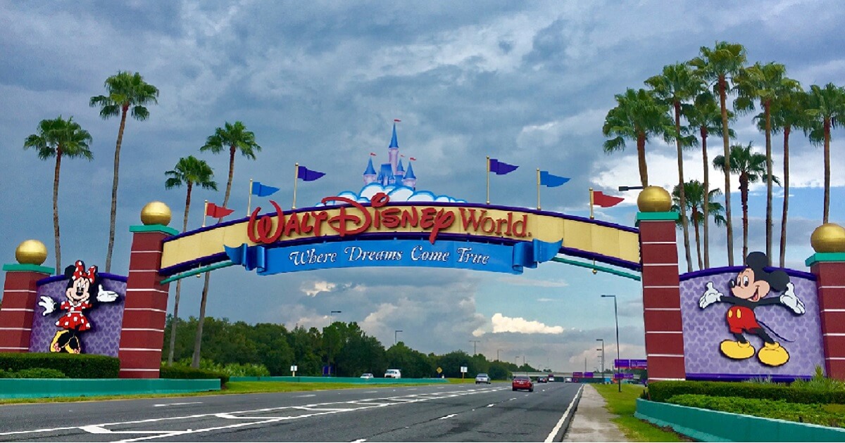 The entrance to Disney World in Florida.