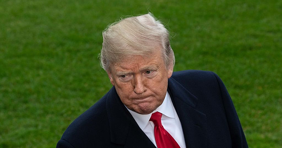 President Donald Trump speaks to reporters Monday.