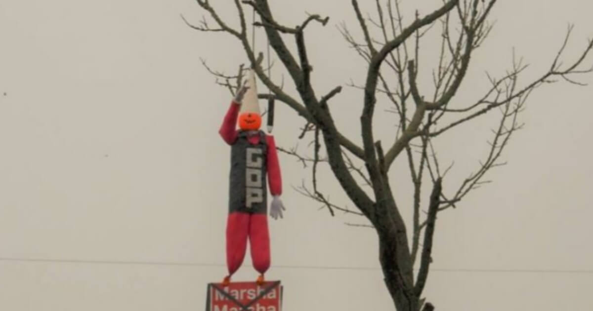 A doll representing Republican Rep. Marsha Blackburn was hung in effigy last week in Tennessee.