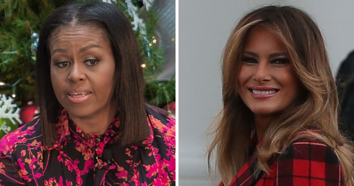 Former first lady Michelle Obama, left, and current first lady Melania Trump.