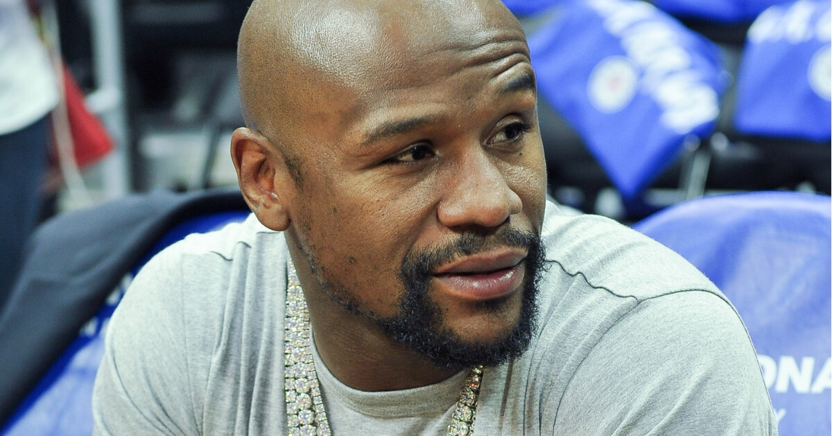 Floyd Mayweather Jr. attends an LA Clippers basketball game Oct. 17 at Staples Center.