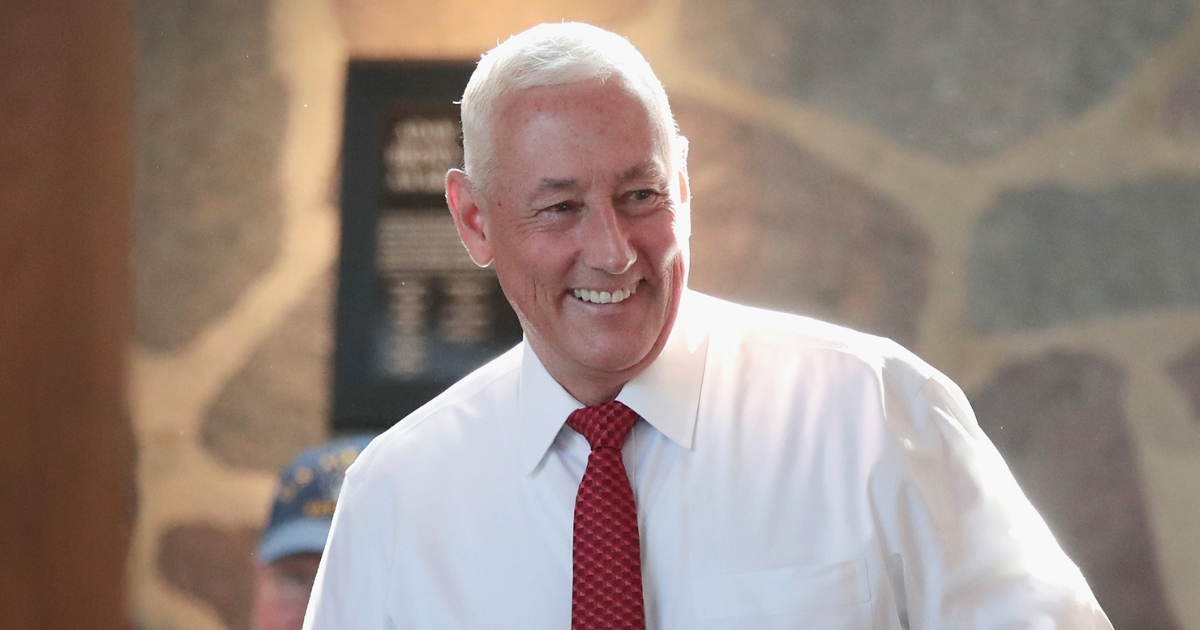 Greg Pence, Republican candidate for the U.S. House of Representatives, arrives at a primary-night watch party May 8 in Columbus, Indiana. He is the older brother of Vice President Mike Pence.