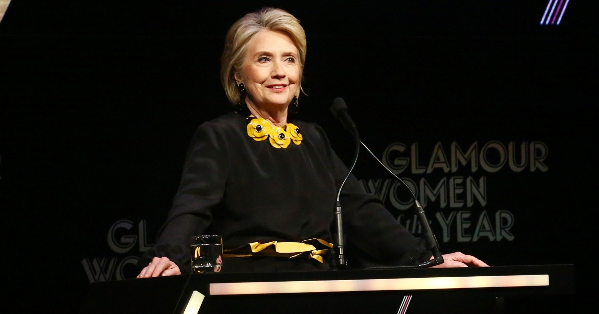 Hillary Clinton speaks onstage at the 2018 Glamour Women of the Year Awards: Women Rise on Nov. 12, 2018, in New York City.