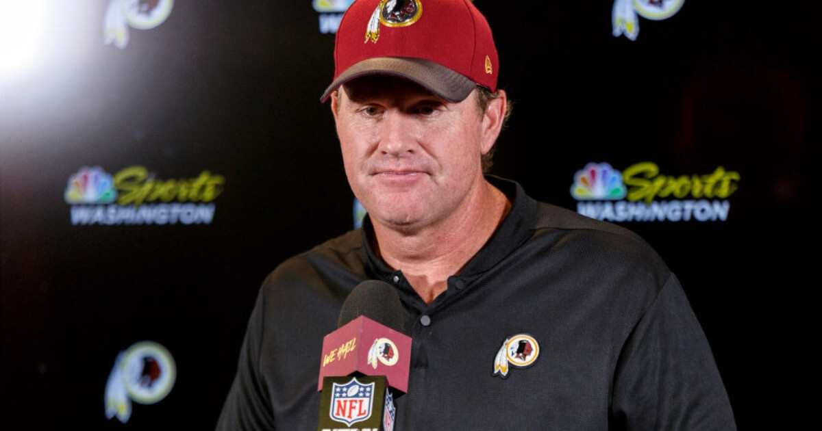 Redskins coach Jay Gruden speaks to the media