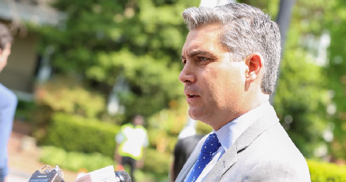 CNN White House correspondent Jim Acosta is pictured from a White House Correspondents Association event in April.