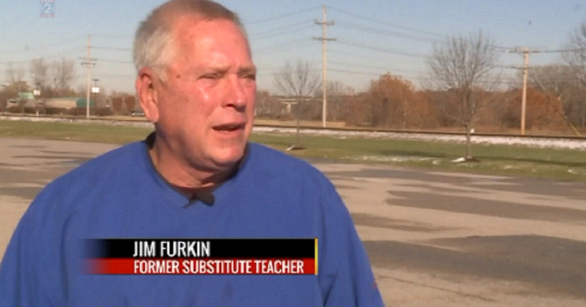 Jim Furkin, a substitute teacher in St. Louie, lost his job after thanking students who stook for the Pledge of Allegiance.