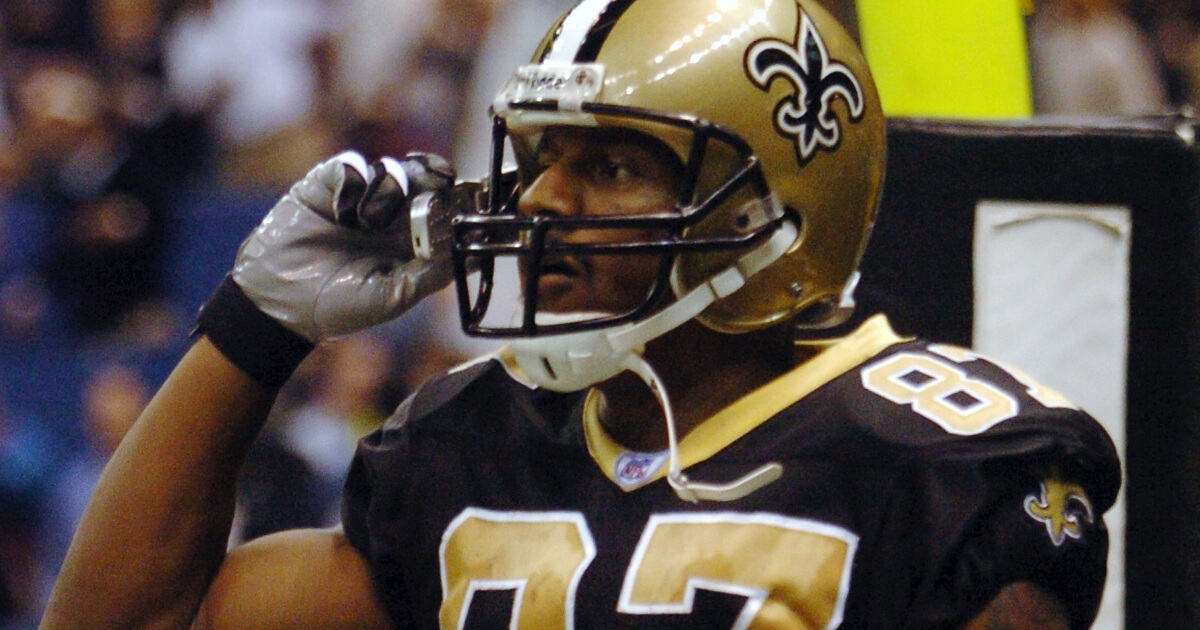 Joe Horn of the New Orleans Saints celebrates with a cellphone after scoring a touchdown against the New York Giants on Dec. 14, 2003, at the Superdome.