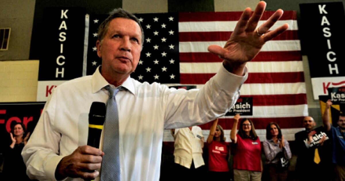 John Kasich at presidential campaign event.