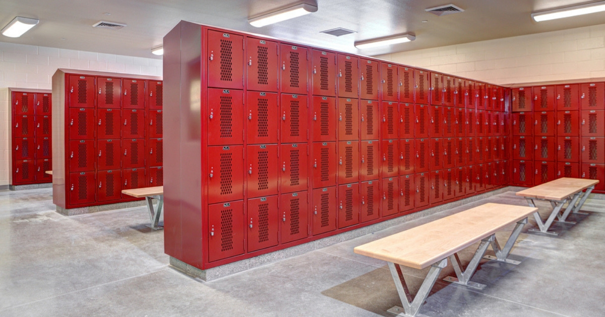 A school locker room