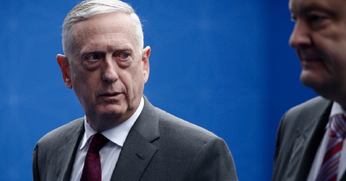 Defense Secretary James Mattis is pictured during a trip to Belgium in July in this file photo.