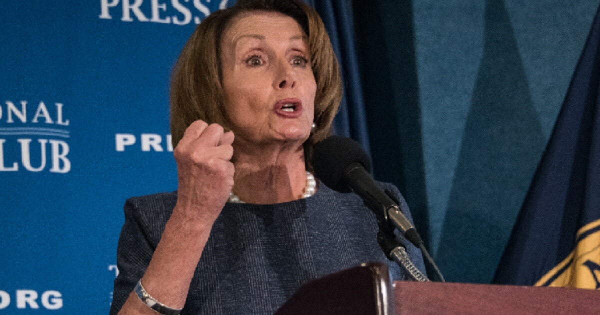 Then-House Minority Leader Nancy Pelosi speaks at the National Press club in a 2017 file photo.