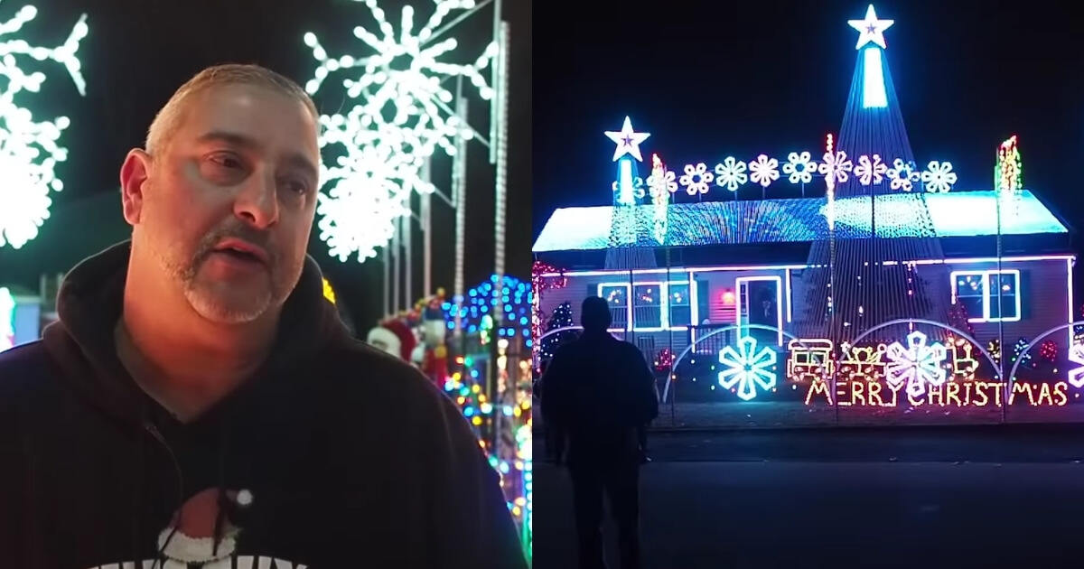 Tom Apruzzi with his Christmas lights.