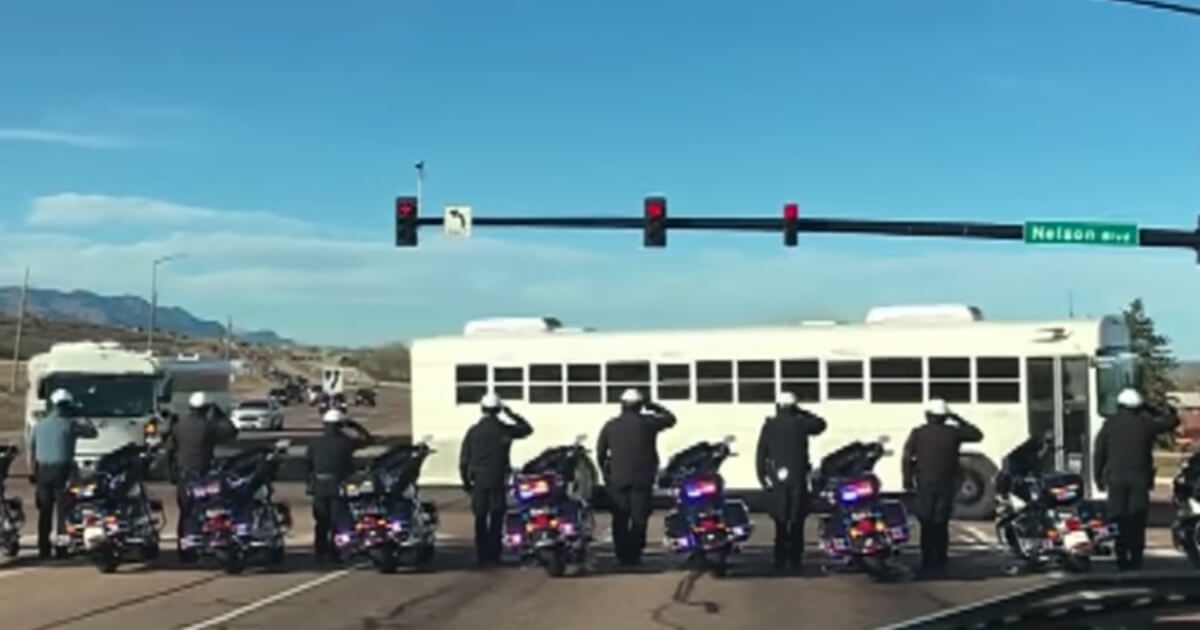 Police Salute Soldiers Coming Home