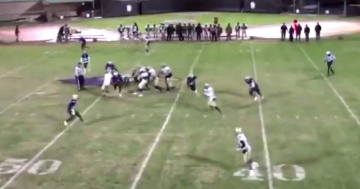 Jacob Naylor, senior quarterback for Russellville High School in Kentucky, completed a behind-the-back pass in a recent game.