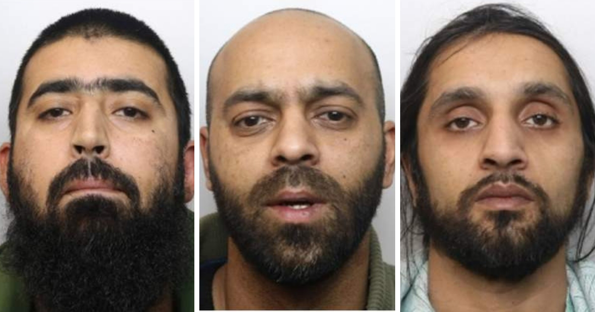Three of the seven Rotherham men who were found guilty of “indecent assault” and other offenses.