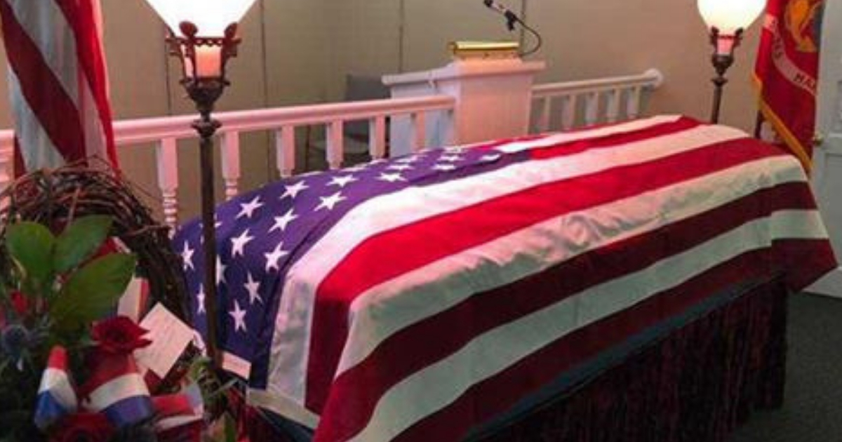 A veteran's casket