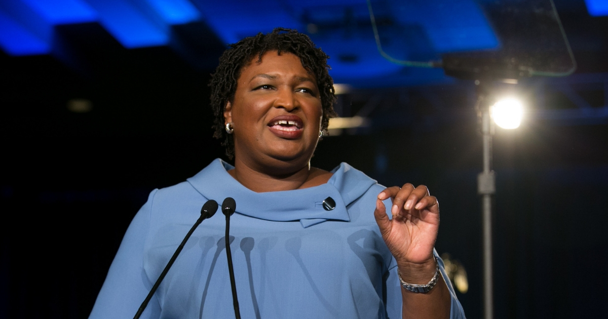 Democratic Gubernatorial candidate Stacey Abrams addresses supporters