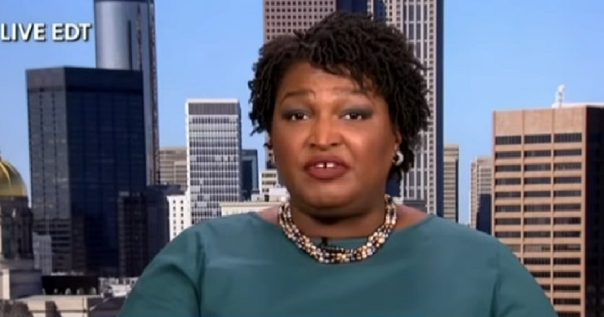 Stacy Abrams being interviewed remotely on "The View."