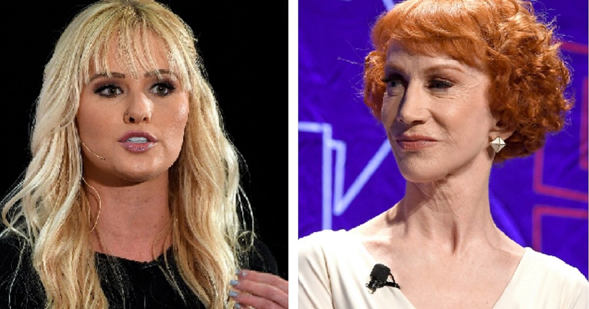 Tomi Lahren, left; and anti-Trump comedian Kathy Griffin, right.