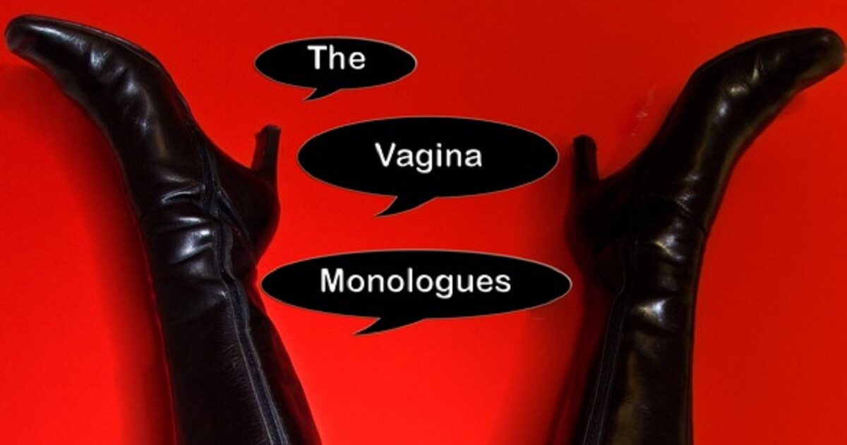 The words "The Vagina Monolgues" written in dialogue boxes.