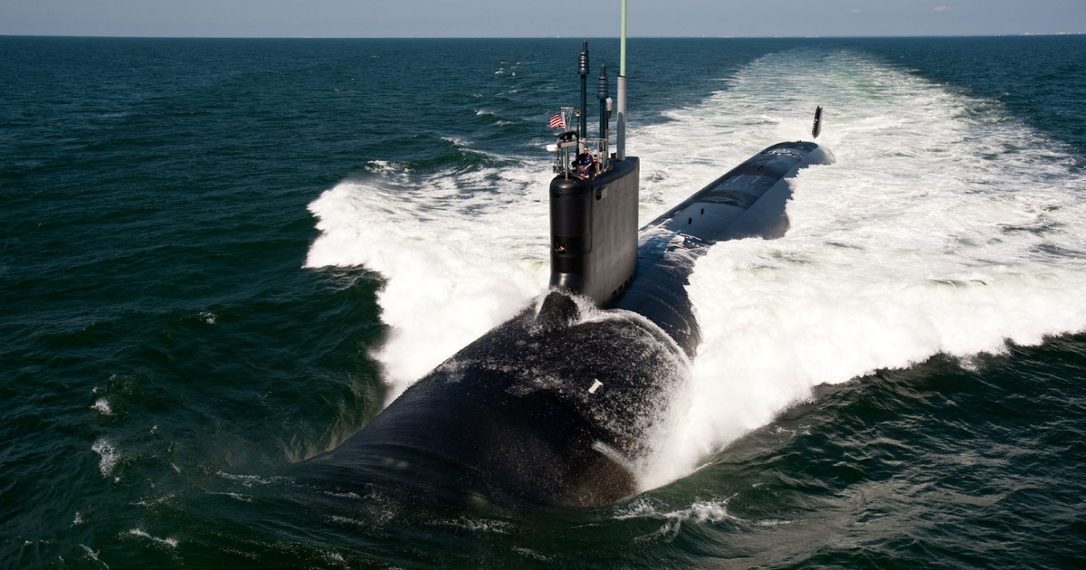 The Virginia-class attack submarine USS California during sea trials in 2011.